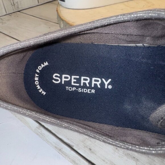 Sperry Top-Sider Seacoast Canvas Sneakers Metallic Platinum Women’s Size 6.5 - Picture 8 of 9